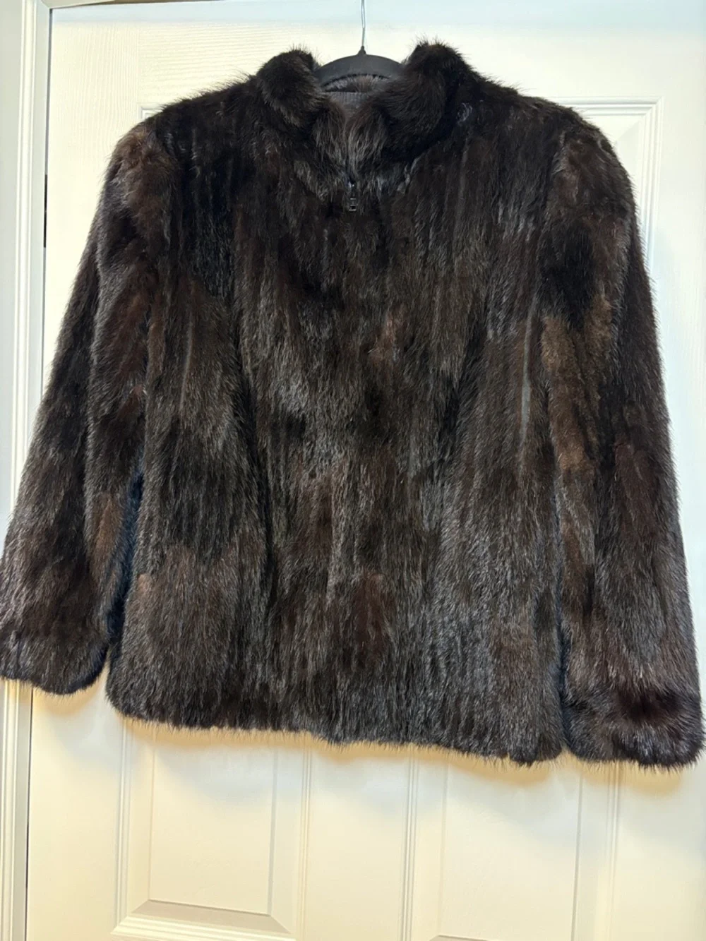 Saga Mink Brand Dark Brown/Black Mink Fur Jacket - Picture 1 of 9